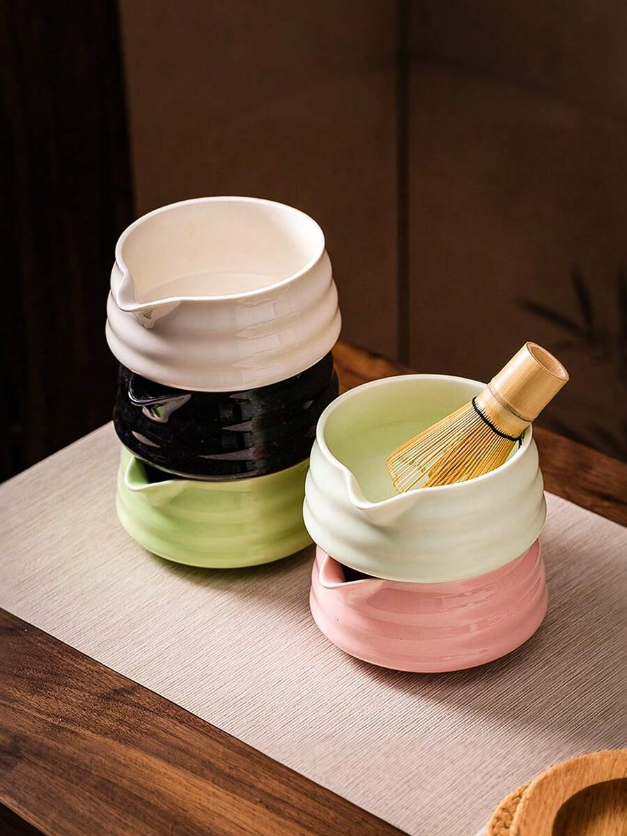 出口型陶瓷抹茶碗,日式抹茶碗,用于混合和冲泡抹茶,手工制作,适用于抹茶仪式、日常或节日使用,也可作为厨房装饰品,可替换的抹茶套装,适合抹茶爱好者和初学者,可作为节日礼物赠送给亲人、朋友、母亲节礼物(抹茶绿) - 綠色 - 查看 1