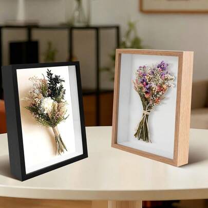 Hollow Photo Frame, Suitable For Wall Hanging And Desktop Display - Ideal For DIY Dried Flowers, Plant Specimens, And Pressed Flower Art - Decorative Shadow Box Applicable For Home, Bedroom, Office, Living Room