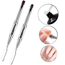 2 món cọ và dụng cụ lấy gel móng, cọ móng gel hai đầu hình bầu dục và dẹt, dụng cụ cắt gel polygel dùng cho móng giả gel UV PolyGel và nối móng. - Nhiều màu - Xem 3