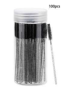 50/100pcs Disposable Eyelash Brushes, Suitable For Eyelash Extension, Eyebrow And Makeup, Crystal Color, 7 Colors Available (Multi-Color) - Multicolor - View 8