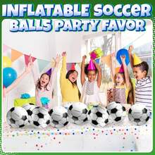 10 piezas/3 piezas/1 pieza Balones de fútbol inflables, pelotas de playa para juegos al aire libre, pelotas esféricas plegables de PVC grueso, adecuadas para piscina y fiesta de playa, Copa Mundial 2026 en EE. UU., Canadá y México, decoraciones de fiesta de la Copa Mundial de fútbol, decoración del trofeo del campeonato de la liga de fútbol, decoraciones deportivas, aficionados al fútbol, artículos para fiestas de cumpleaños - 3 piezas - Ver 4