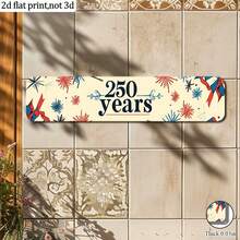 Classic Black Flat Metal Sign Celebrating The 250th Anniversary, Featuring A Vintage Fireworks Design. Perfect For Decorating Your Living Room Or Garden-The Ideal Holiday Gift. - A - View 6