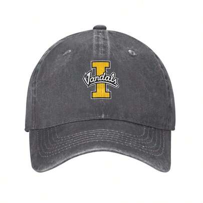 Idaho Vandals Logo Vintage Washed Distressed Cotton Dad Hat Baseball Cap Adjustable Unisex Style Headwear