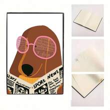 Kawaii Dachshund Dog A5 Hardcover Notebook - Black - View 3