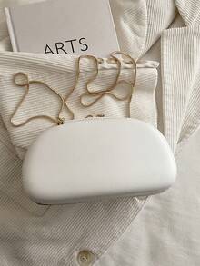 2026 New Metal Decor Personalized Design Women's Shoulder Crossbody Bag - White - View 5