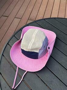 Chapéu Bucket Masculino Leve de Secagem Rápida com Aba Larga e Combinando com a Cor da Casa, Proteção Solar para o Verão, Boné Casual com Cordão Ajustável, Ideal para Atividades ao Ar Livre como Caminhadas, Camping, Montanhismo, Praia e Férias (1 peça) - Multicolorido - Ver 6
