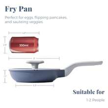 PRICUSIS - Sartén antiadherente de cerámica con tapa sartén no tóxica sartén de huevo saludable sartén antiadherente para omelette de chef  PFOA y PFAS compatible con inducción 8 - Ver 3