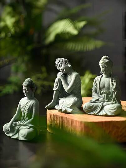 1 tượng Phật bằng đá sa thạch xanh - Nghệ thuật Thiền, Chân lý cuộc sống, Cõi sống, Thích hợp đặt trong nhà/ngoài trời, Trang trí bể cá, Trang trí cây cảnh bonsai, Trang trí sân vườn, Đồ thủ công mỹ nghệ cổ điển, Trang trí nhà cửa và văn phòng, Quà tặng may mắn