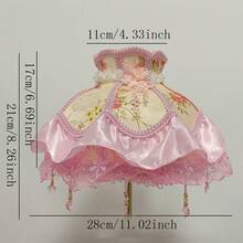 Pantalla de lámpara con adorno de encaje rosa, pantalla de lámpara de tul de princesa rosa (solo pantalla de lámpara) - Pantalla de lámpara de princesa rosa - Ver 4