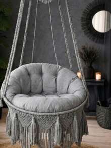 Luxury Macrame Swing Cushion Set (Cushions Only) – 2 Pieces In Der Turkei - Light Grey - View 2