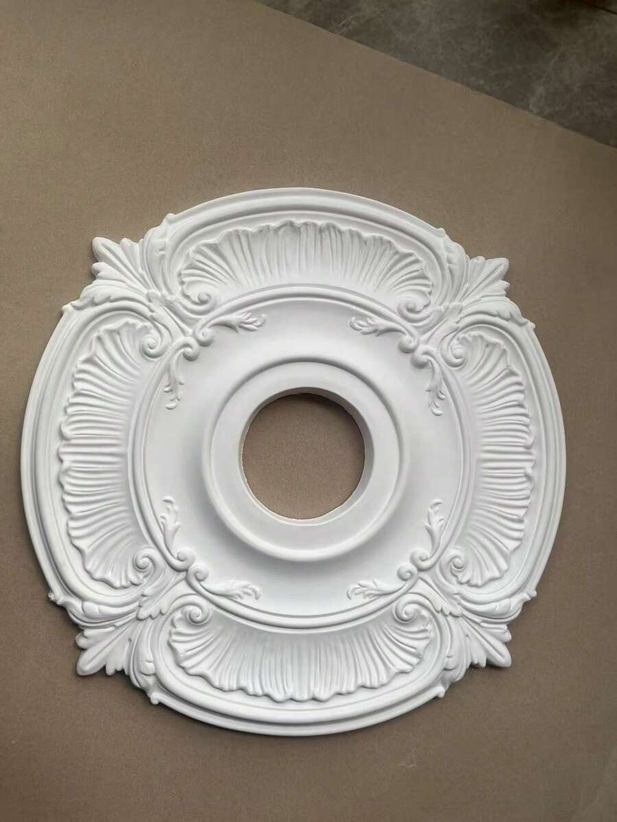 PU Ceiling Medallion Decorative, Lighting Ceiling Medallion Ring For Light Fixtures And Ceiling Fans,White - A - View 1