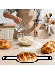 1pc Silicone Bread Proofing Basket, Oval & Round Silicone Baking Mat Bread Dough Proving Tray With Long Handle For Easy Transfer - View 5