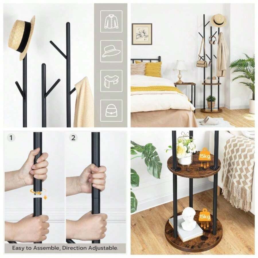 Coat Stands - Rustic Brown + Black - View 1