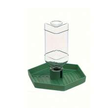 1入組爬行動物龜自動飲水器餵料器，適用於烏龜、蜥蜴和其他爬行動物的穩定生長環境，附景觀圍欄和水碗 - 彩色 - 查看 9