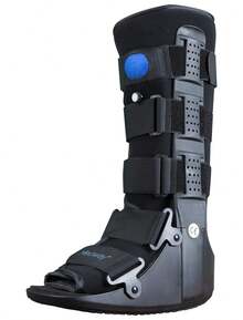 Bota Ortopédica Larga Neumática Walker con Aire Férula Tobillo Ajustable Soporte Médico Suela Antiderrapante Sistema de Balancín - Negro - Ver 9