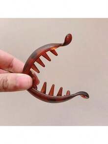 1/4 Piece Banana-Shaped Anti-Slip Hairpin With A Retro Oval Leopard Print Pattern - Multicolor - View 5
