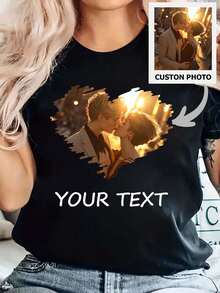 A New Stylish And Casual Graphic Print T-Shirt - 100% Lightweight Round Neck T-Shirt, Comfortable Summer Fashion For Casual Wear, Perfect Gift Idea, Bold Print T-Shirt, Lightweight And Stretchy Fabric, Half Sleeve T-Shirt For Women, Oversized T-Shirt, Women's T-Shirt, Comfortable Daily Wear, Fashionable Summer Outfit, Women's T-Shirt, Half Sleeve Top, Modern Graphic Aesthetic, Detailed Shirt, Lightweight Fabric, Soft Construction-X - Black - View 8