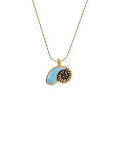 Nuevo collar de acero de titanio impermeable con forma de estrella de mar, estilo océano, moda de playa y viaje, gargantilla de delfín para mujeres - Multicolor - Ver 5