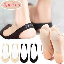 4pcs Soft Invisible Half Foot Pads, Suitable For Summer Wear, Thin Design, Anti-Slip For High Heels - Rice + Black - View 7