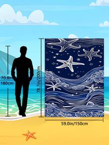 1条海军蓝白条纹海星波浪图案沙滩围巾,多种尺寸可选。速干、柔软、便携、时尚。防沙、超强吸水超细纤维材质。风格:波西米亚风、热带风、复古风、趣味风、瑜伽风、野餐风、防紫外线。是海滩、泳池和户外活动的理想之选;也是旅行、露营、瑜伽、健身和游泳的必备单品。男女皆宜。 - 海星 - 查看 14