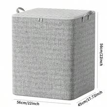大容量衣物收纳袋（带拉链和提手），布艺收纳袋，适用于收纳毯子、被子、床上用品，可用于衣柜整理和搬家，尺寸：22 x 17.72 x 22 英寸 - 灰色 - 查看 10