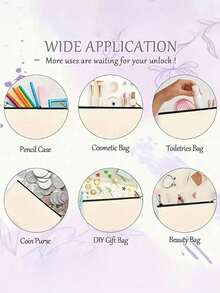 1 chiếc túi đựng mỹ phẩm đa năng nhẹ, có khóa kéo, dành cho nữ, họa tiết hoạt hình Stitch của Disney, chất liệu polyester bền, thiết kế hoạt hình dễ thương, dung tích lớn. - Nhiều màu - Xem 6