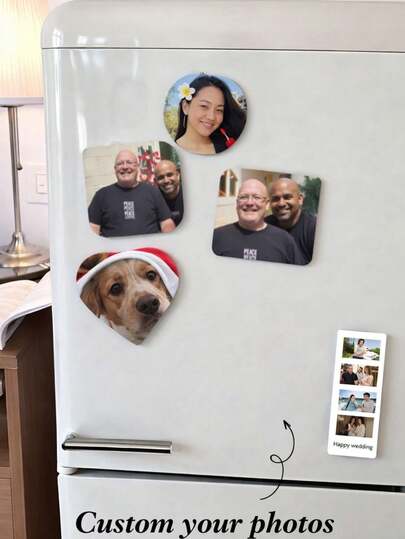 1 Customizable Refrigerator Magnet - Suitable For Personalized Photo Albums On Refrigerators, Whiteboards, And Scrapbooks - Photo Stickers Compatible With Home, Office, And Car Use - A Practical Gift For Family, Friends, And Loved Ones To Preserve