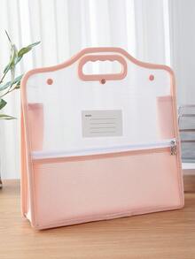 Bolso de tote de doble capa, carpeta de documentos, bolso de tote de estudio, con bolsillo de malla con cremallera frontal - Ligero y resistente al agua, organizador escolar para estudiantes, tutores, maestros, oficina - Multicolor - Ver 16
