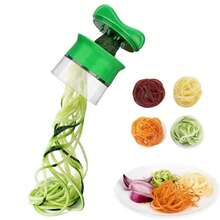 1 chiếc dụng cụ thái rau củ xoắn ốc cầm tay - Dụng cụ nhà bếp đa năng bằng thép không gỉ, thích hợp cho cà rốt, dưa chuột, bí ngòi | Máy làm mì rau củ ít tinh bột nhanh chóng, salad và pasta | Thiết kế nhỏ gọn dễ vệ sinh, máy thái rau củ, chuẩn bị mì, thân thiện với người dùng, chất liệu dễ lau chùi - Nhiều màu - Xem 3