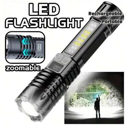 Bộ 2 đèn pin sạc công suất cao, độ sáng khoảng 990.000 lumen, đèn pin LED siêu cường độ cao. Có 5 chế độ chiếu sáng và khả năng chống nước IPX6, là công cụ chiếu sáng cầm tay lý tưởng cho cắm trại hoặc các tình huống khẩn cấp tại nhà.