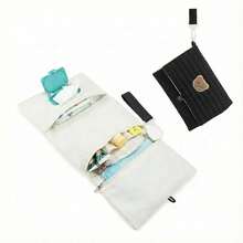 1pc Quilted Bear Foldable Mother & Baby Storage Bag, Hanging Multi-Compartment Organizer Pouch - Multicolor - View 11