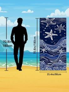1条海军蓝白条纹海星波浪图案沙滩围巾,多种尺寸可选。速干、柔软、便携、时尚。防沙、超强吸水超细纤维材质。风格:波西米亚风、热带风、复古风、趣味风、瑜伽风、野餐风、防紫外线。是海滩、泳池和户外活动的理想之选;也是旅行、露营、瑜伽、健身和游泳的必备单品。男女皆宜。 - 海星 - 查看 15