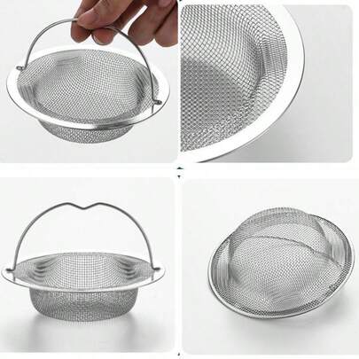 厨房水槽过滤篮，复古风格滤水器，用于清洗蔬菜和堵塞水槽排水口的垃圾，防滑手柄，防锈 | 厨房和浴室排水 | 高级