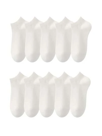 3/5 đôi tất ngắn màu trắng, kiểu dáng tối giản, mềm mại và nhẹ, tất cổ thấp dành cho cả nam và nữ.