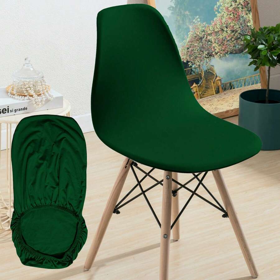 Funda elástica de cobertura total para silla, funda de silla de unicolor suave para todas las estaciones - Rosa - Ver 1