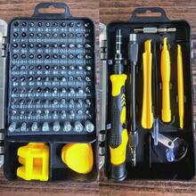 115/46件套多功能汽车维修工具套装，棘轮扳手套装，含套筒，1/4英寸驱动，铬钒钢延长杆，适用于汽车维修和家庭使用 - 镀钢结构 - 多色 - 查看 6