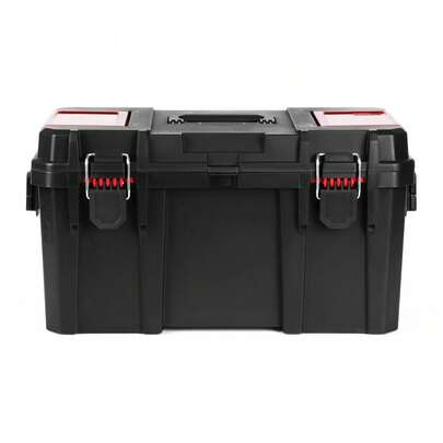 19-Inch Toolbox With Small Parts Organizer, Heavy-Duty Resin Tool Storage