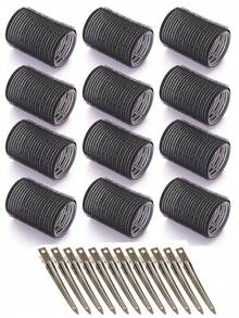 Bộ 36 lô cuốn tóc tự cầm, gồm 24 lô cuốn và 12 kẹp, chất lượng salon, dùng để tạo kiểu tóc tại nhà, không cần dùng nhiệt. - Nhiều màu - Xem 18