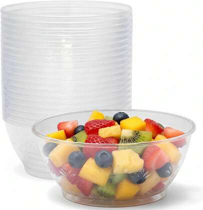 Clear Plastic Serving Bowls For Party - 6 Oz, Elegant Disposable Serving Bowls &Amp; Chip Bowls For Parties &Amp; Weddings, Perfect Party Bowls For Serving Food &Amp; Candy Bowls For Candy Buffet (20 Count)