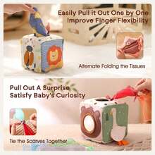 6-12 Months Baby Tissue Box Toy - Montessori Sensory Toy, 1 Year Old Baby - Shower Gift For Baby Boys And Girls, 6-18 Months - Multicolor - View 6