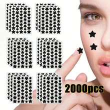 2000/400/200/40 Pcs Face Star Stickers, Suitable For Holiday Party Carnival Decorative Stickers, Five-Pointed Star Cute Design Stickers, Waterproof And Sweatproof Mini Stickers - Black - View 1