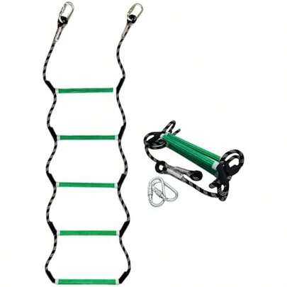 Boat Rope Ladder, Heavy Duty Climbing Rope 450Lbs Strength, 14mm Reinforced Polyester Line, Rigid Resin Step Design, Outdoor Ladder For Inflatable Boat, Kayak, Motorboat, Canoeing (4 Step)