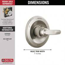 Foundations 13 Series Single-Function Shower Vae Trim Kit Shower Handle Delta Shower Trim Kit Stainl BT131-SS Vae Not Included - Stainless - View 3