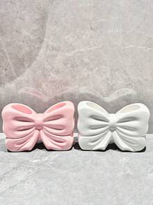 1 pieza Soporte para cepillo de dientes con lazo estilo femenino, estante creativo para almacenamiento de cepillo de dientes y pasta de dientes en el baño - Multicolor - Ver 4