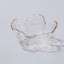 Cuencos de inmersión en forma de flor 6 mini cuencos de vidrio cuencos de vidrio pequeños soporte para bolsa de té cuencos para sumergir plato de salsa de soja juego de 6 - Transparencia - Ver 5