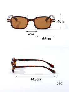 1 Pair Women's Square Small Frame Punk Retro Versatile Street Style Fashion Fashion Glasses, Suitable For Runway Shows And Gatherings - Multicolor - View 8