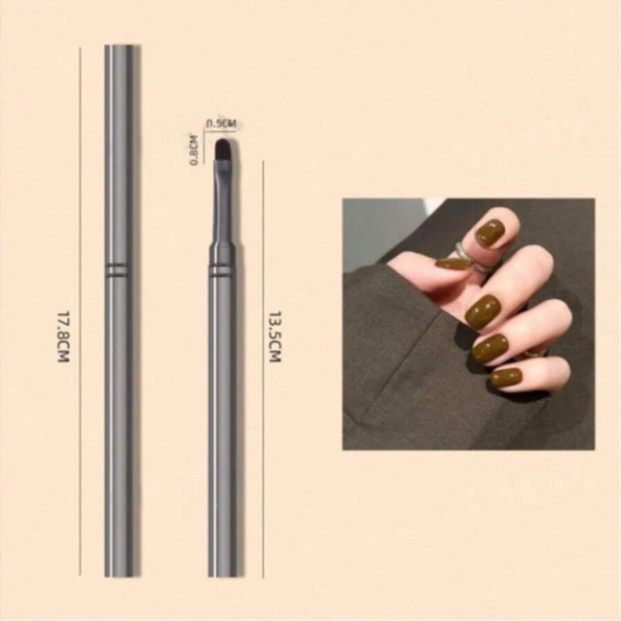 1pc Gothic Style Black Plated Nail Brush, Oval Shaped UV Gel Nail Brush, Suitable For Parties, Clubs, Salons, Professionals, Makeup Accessories, Parties, Women's Eyes, Beginner Makeup Tools - Multicolor - View 1