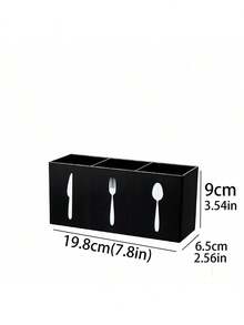 1 pièce Boîte de rangement pour couverts en acrylique, boîte de rangement transparente pour cuillères et fourchettes, porte-couverts élégant à 3 compartiments, organisateur d'ustensiles en plastique facile à nettoyer, grande boîte de rangement pour la vaisselle de la maison - Multicolore - Voir 11
