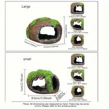 Fish Tank Decor Small Fish Hiding Cave Aquarium Ornament Cichlid Shrimp Shelter Hollow Artificial Wine Barrel - A - View 2