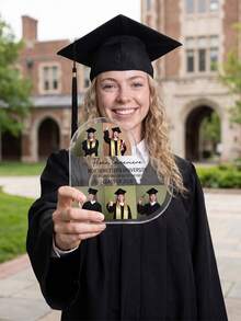 1 st anpassad examensplakett i akryl med hjärtmönster, anpassat foto och text, personligt fotokollage med examensmotiv, anpassad examenspresent 2026, examensminnesplakett, present till klass 2026 - Multifärgad - Visa 3